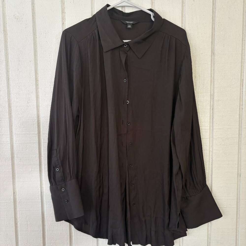 Simply Vera Satin Long Sleeved Blouse - XXL